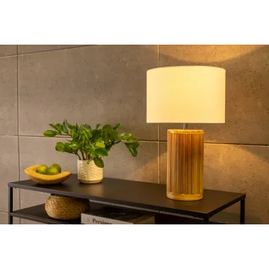 Invicta Lampa stołowa GATSBY drewno wierzbowe sosnowe Ø 50cm / 44496