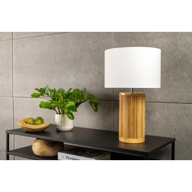 Invicta Lampa stołowa GATSBY drewno wierzbowe sosnowe Ø 50cm / 44496