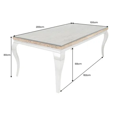 Invicta Stół do jadalni Modern Barock BARRACUDA teak 200 x 80 x 100cm / 44363