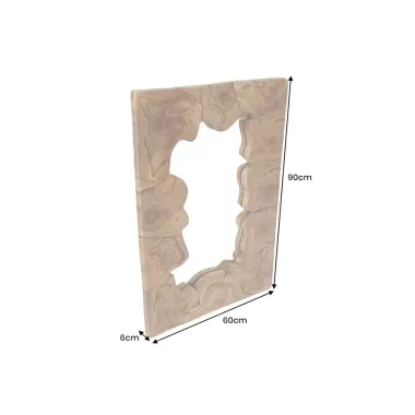 Invicta Lustro ścienne MOSAIK drewno teakowe 90 x 60cm / 44711