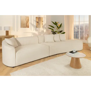 Invicta Sofa ATELIER L 3 osobowa XXL ecru bouclé 340cm / 46548