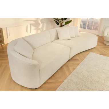Invicta Sofa ATELIER L 3 osobowa XXL ecru bouclé 340cm / 46548