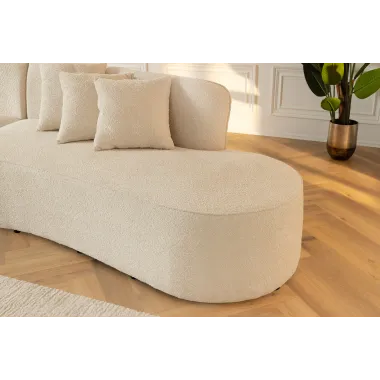 Invicta Sofa ATELIER L 3 osobowa XXL ecru bouclé 340cm / 46548