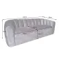 Invicta Sofa tapicerowana BABYLON 3 osobowa beżowy aksamit 200cm / 44511