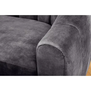 Invicta Sofa tapicerowana BABYLON 3 osobowa antracytowy aksamit 200cm / 44510