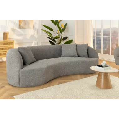 Invicta Sofa ATELIER L 3 osobowa szare bouclé 230cm / 46545