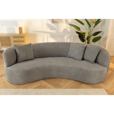 Invicta Sofa ATELIER L 3 osobowa szare bouclé 230cm / 46545