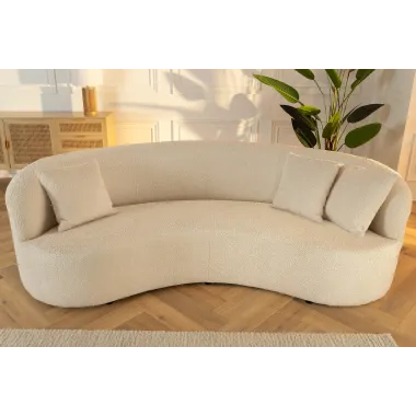 Invicta Sofa ATELIER L 3 osobowa beżowe bouclé 230cm / 46546