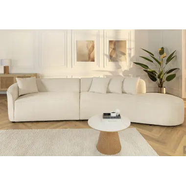 Invicta Sofa ATELIER L 3 osobowa XXL ecru bouclé 340cm / 46548