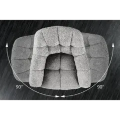Invicta Fotel obrotowy Papillon szary BOUCLÉ 180°/ 44593