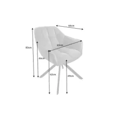 Invicta Fotel obrotowy Papillon brązowy imitacja skóry 180° 77cm / 44595