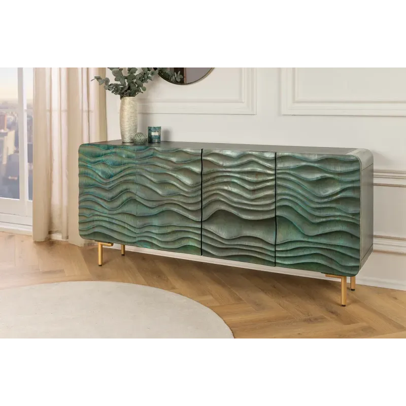 Invicta Komoda WAVE turkusowe mango 160cm / 45635 Invicta Komoda WAVE turkusowe mango 160cm / 45635