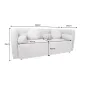 Invicta Sofa tapicerowana ART DECO 3 osobowa szare bouclé 200cm / 44508
