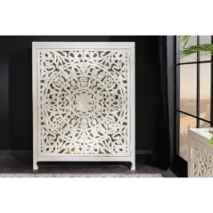 Invicta Komoda wysoka orientalna Marrakech białe mango 110cm / 43866