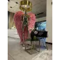 Lampa podłogowa LADY ANGEL GOLD & PINK z abażurem 180cm