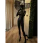 Lampa podłogowa LADY MEXICAN BLACK z abażurem 180cm