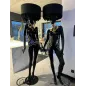 Lampa podłogowa LADY BIKINI BLACK & SILVER z abażurem 180cm