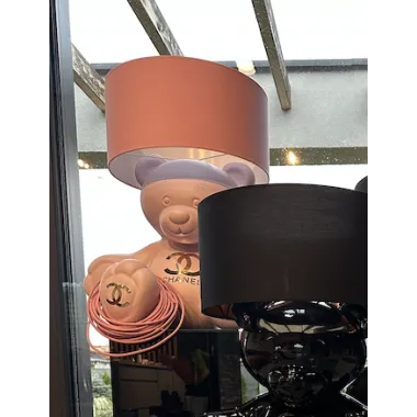 Lampa stołowa BEAR PINK LOGO z abażurem 75cm