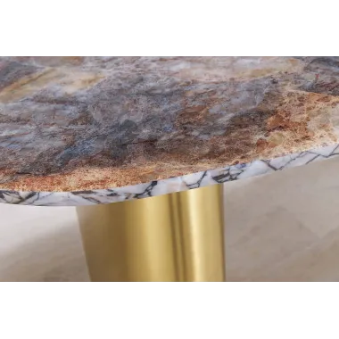 Invicta Stół do jadalni ORGANIC owalny wielokolorowy marmurowy blat 200cm / 46205