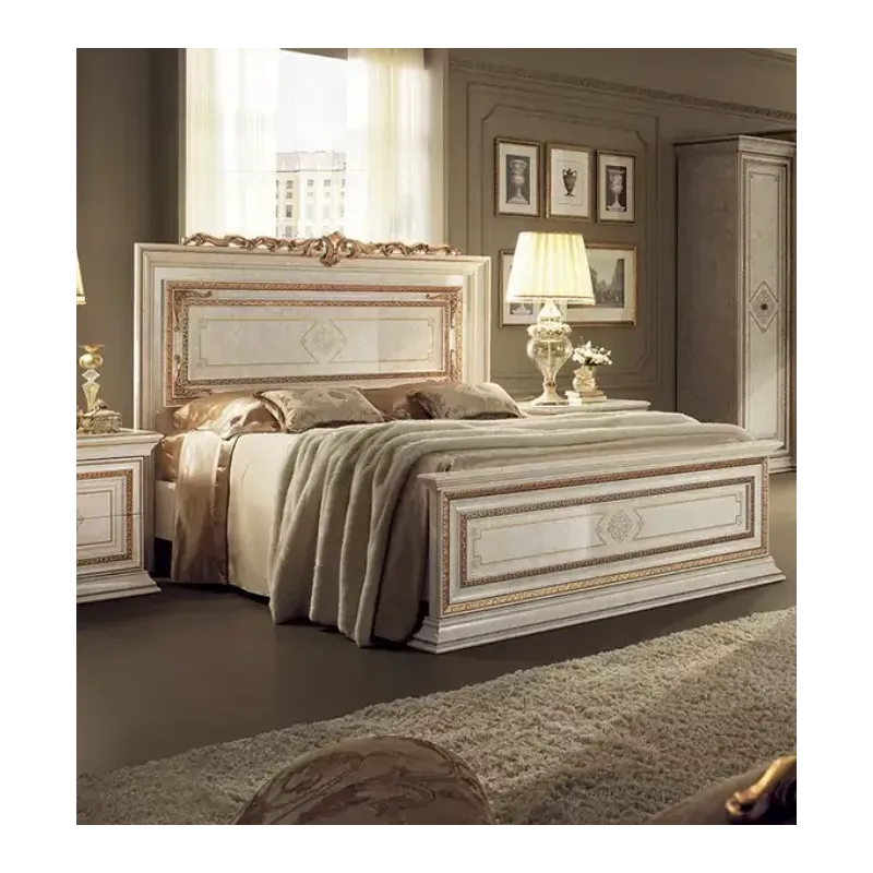 LEONARDO Włoskie łóżko Queen Size z ozdobnikami 160 x 190/200cm / Arredoclassic LEONARDO Włoskie łóżko Queen Size z ozdobnikami 160 x 190/200cm / Arredoclassic