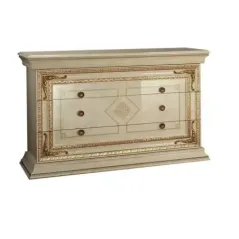 LEONARDO Włoska komoda 3 szuflady z ozdobnikami 140 X 91 X 62cm / Arredoclassic