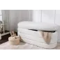 Invicta Ławka do siedzenia VOQUE kremowo-białe bouclé 115cm / 43387