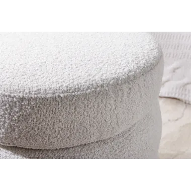 Invicta Pufa VOQUE bouclé kremowo-biała 50cm / 43524