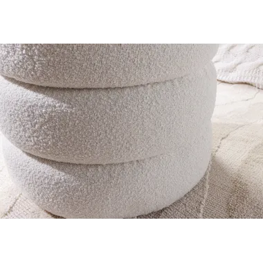 Invicta Pufa VOQUE bouclé kremowo-biała 50cm / 43524