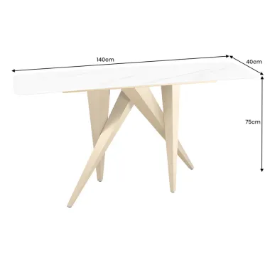 Invicta Konsola ART LIVING ceramiczny biały blat 140cm / 46203