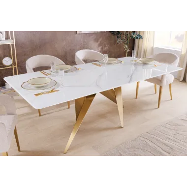 Invicta Stół do jadalni ART LIVING ceramiczny optyka białego marmuru 200cm / 462023
