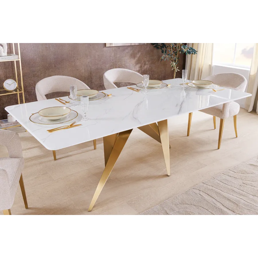 Invicta Stół do jadalni ART LIVING ceramiczny optyka białego marmuru 200cm / 462023 Invicta Stół do jadalni ART LIVING ceramiczny optyka białego marmuru 200cm / 462023