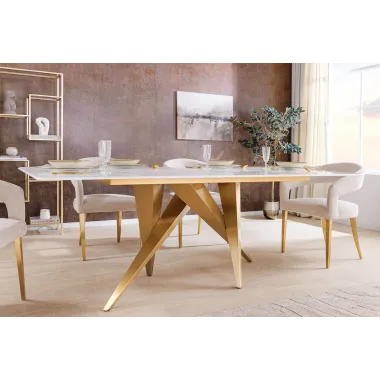 Invicta Stół do jadalni ART LIVING ceramiczny optyka białego marmuru 200cm / 462023