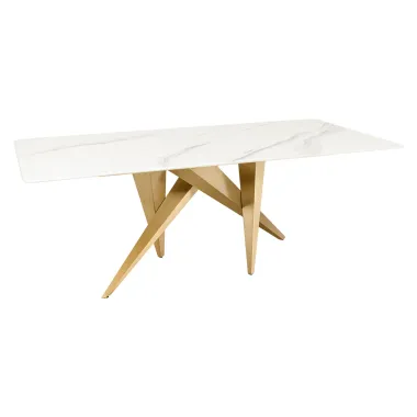 Invicta Stół do jadalni ART LIVING ceramiczny optyka białego marmuru 200cm / 462023