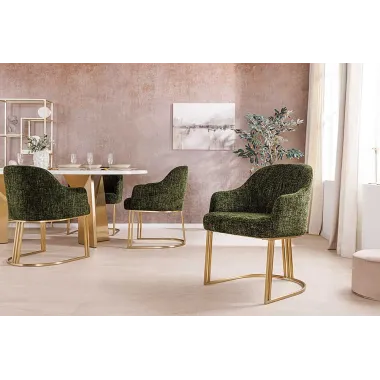 Invicta Krzesło EXTRAVAGANCIA ciemnozielone z podłokietnikami 60cm / 45928