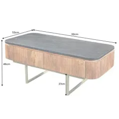 Invicta Stolik kawowy GATSBY mango czarny marmurowy blat 110cm / 43338