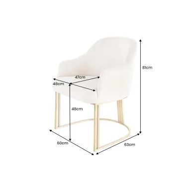 Invicta Krzesło EXTRAVAGANCIA jasnobeżowe z podłokietnikami 60cm / 46201