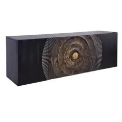 Invicta Komoda GOLDEN SUNSET czarne złoto z drewna mango 3D 177cm / 44525