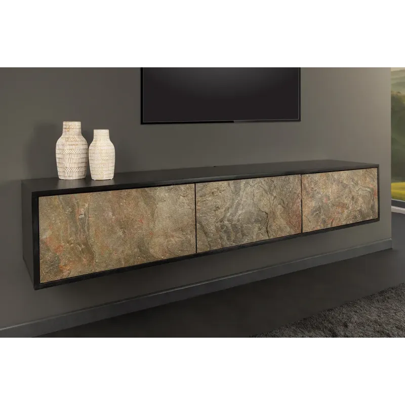 Invicta MONTAIN SOUL Szafka RTV wisząca imitacją marmuru 160cm / 44341 Invicta MONTAIN SOUL Szafka RTV wisząca imitacją marmuru 160cm / 44341