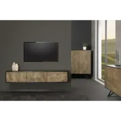 Invicta MONTAIN SOUL Szafka RTV wisząca imitacją marmuru 160cm / 44341