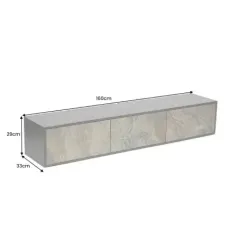 Invicta MONTAIN SOUL Szafka RTV wisząca imitacją marmuru 160cm / 44341