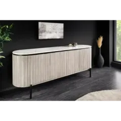 Invicta Komoda ADLON mango szare marmurowy biały blat 170cm / 44154