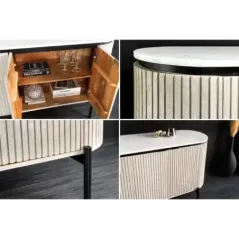 Invicta Komoda ADLON mango szare marmurowy biały blat 170cm / 44154