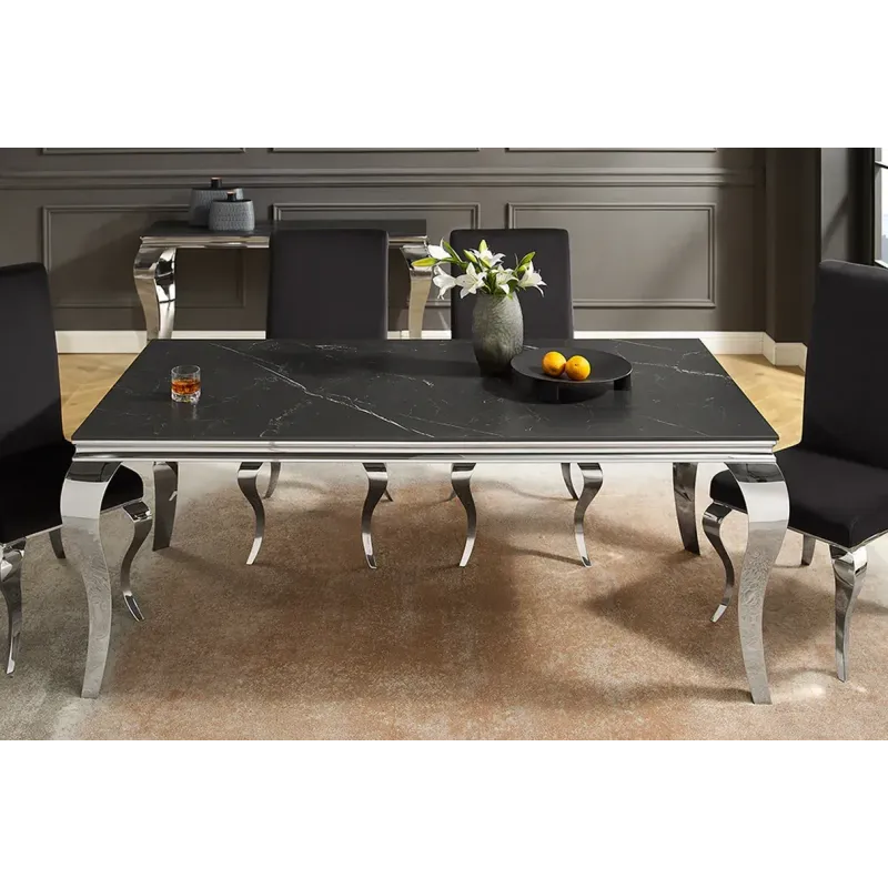 Invicta MODERN BAROCK Stół do jadalni optyka czarnego marmuru 180cm / 44366 Invicta MODERN BAROCK Stół do jadalni optyka czarnego marmuru 180cm / 44366
