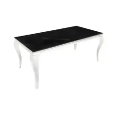Invicta MODERN BAROCK Stół do jadalni optyka czarnego marmuru 180cm / 44366