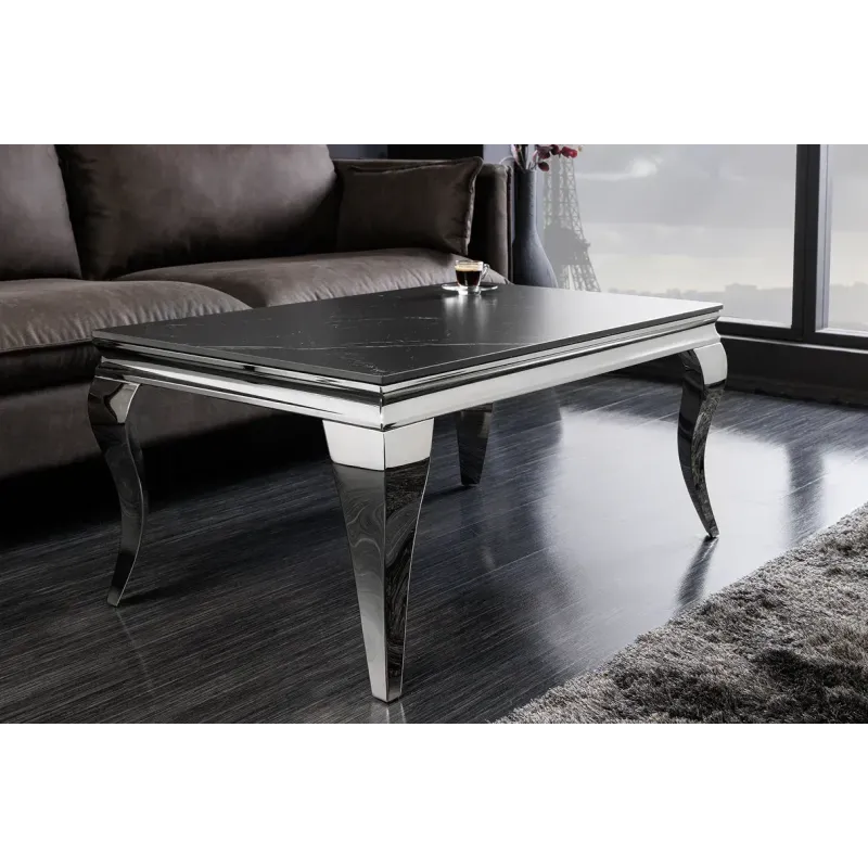 Invicta Stolik kawowy Modern Barock optyka czarnego marmuru 100cm / 44368 Invicta Stolik kawowy Modern Barock optyka czarnego marmuru 100cm / 44368