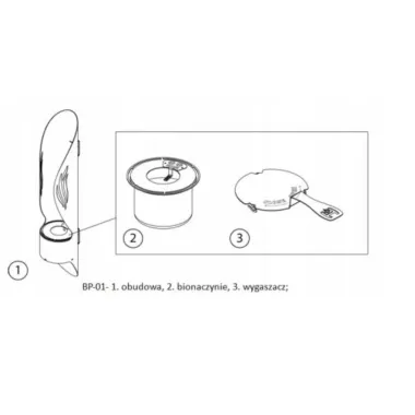 Hitze BIOPOCHODNIA Biokominek wiszący ø15,9 / 86,5cm