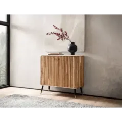 Wohnling Komoda na wino z elementami lameli akacja 95cm / WL7.156