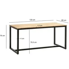 Wohnling Stół do jadalni Industrial akacja 120 x 60 x 76cm / WL7.058