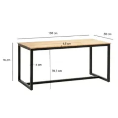 Wohnling Stół do jadalni Industrial akacja 160 x 80 x 76 cm / WL7.060