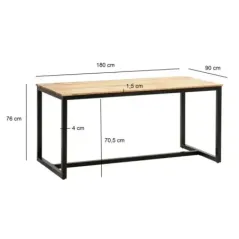 Wohnling Stół do jadalni Industrial akacja 200 x 100 x 76 cm / WL7.061
